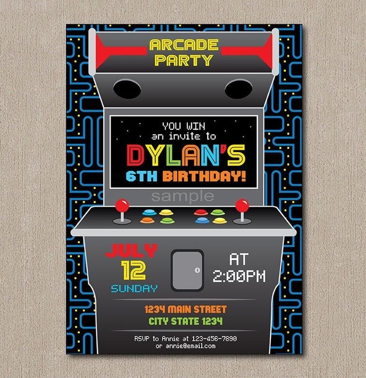 Arcade Invitation Template Free