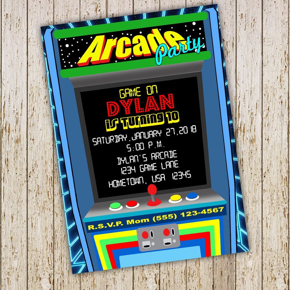 Arcade Invitation Template Free