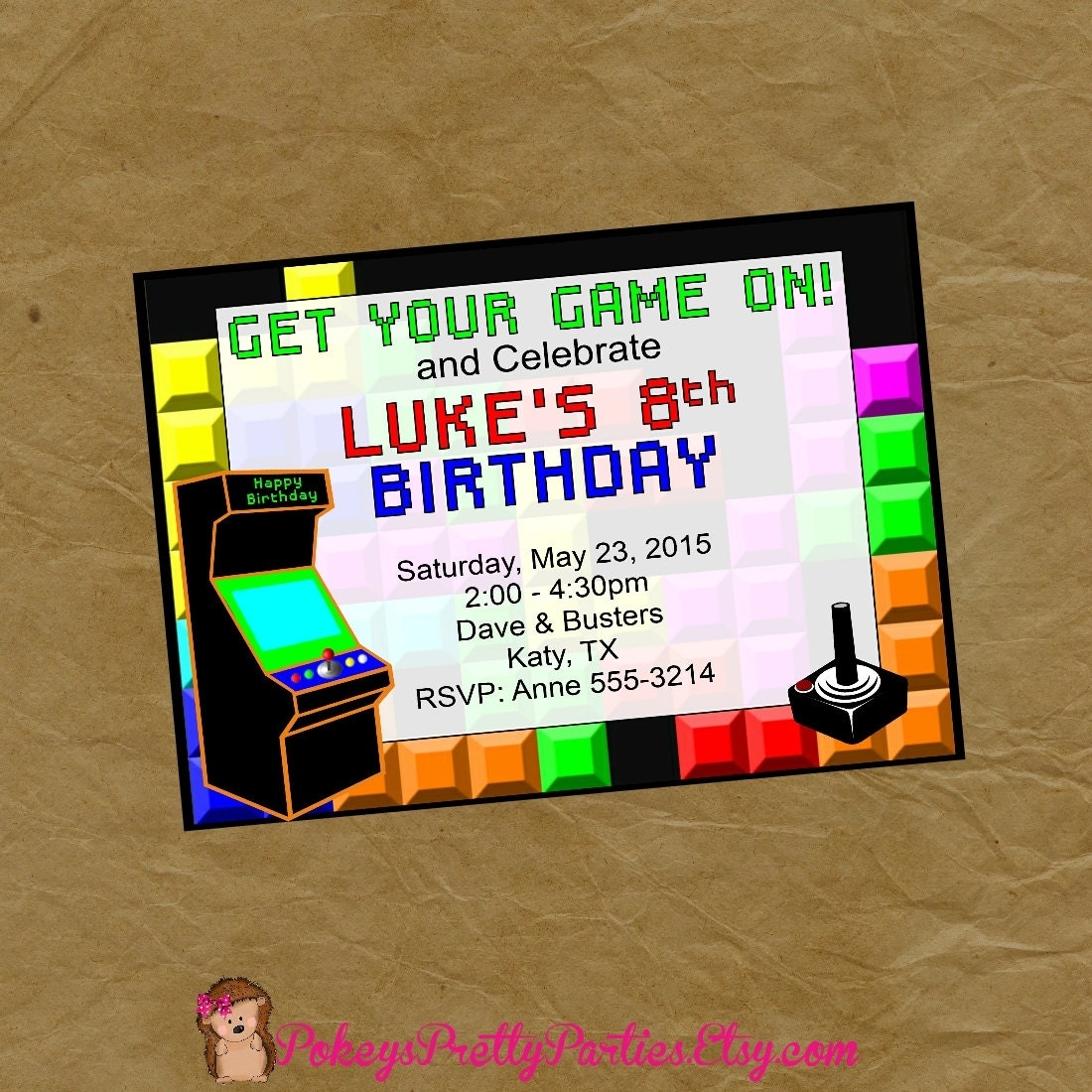 arcade invitation template free