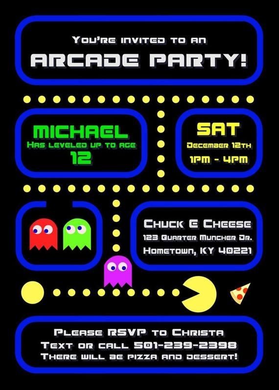 Arcade Invitation Template Free