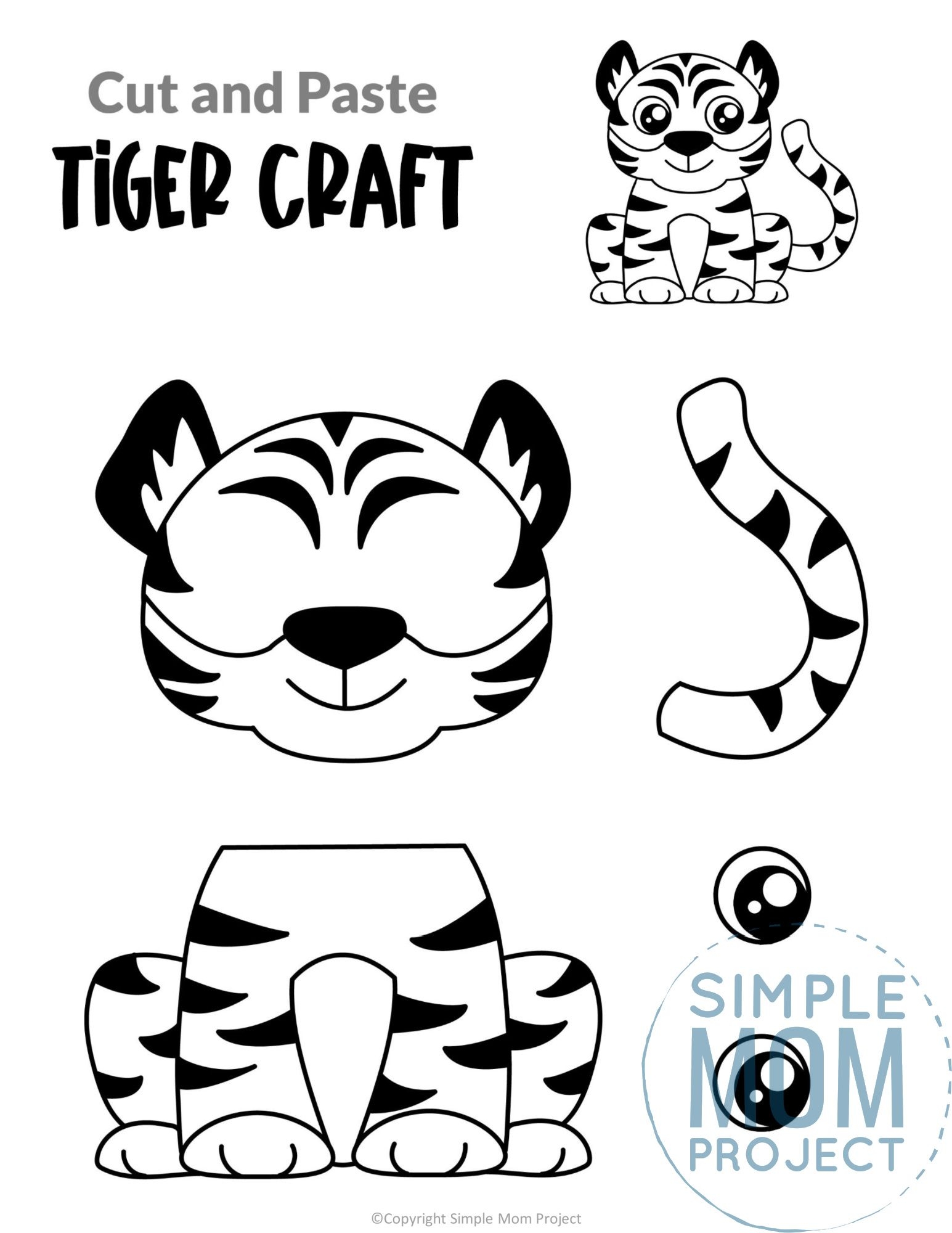 printable tiger craft template