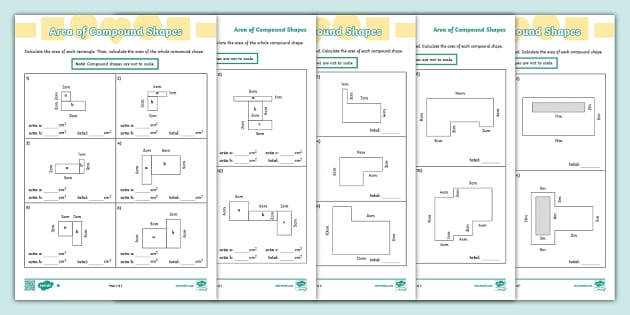 area of compound figures worksheet