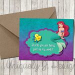 Ariel Little Mermaid Thank You Cards Instant Download