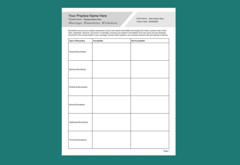 At Home Marriage Counseling Worksheets Fill Online Printable