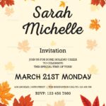Autumn Debut Invitation Card Design Template In Word PSD Publisher