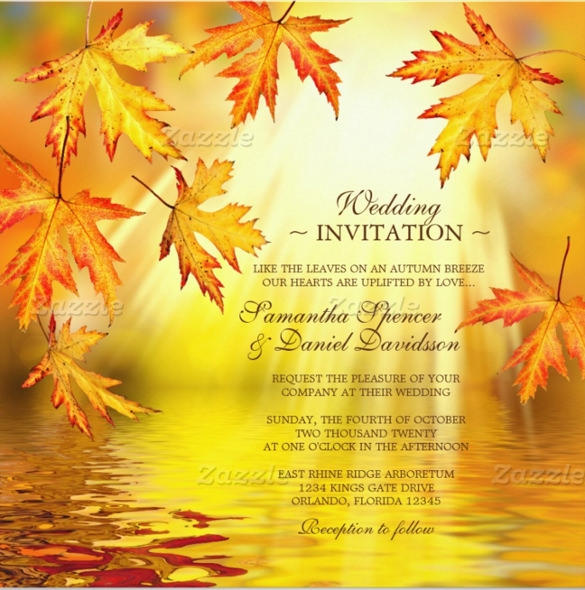 Autumn Wedding Invitation Templates Free Free Templates Printable