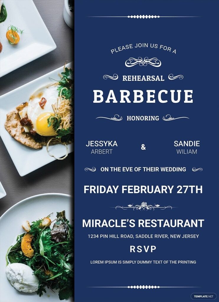 Awesome BBQ Party Invitation Template In Word Publisher PSD Pages