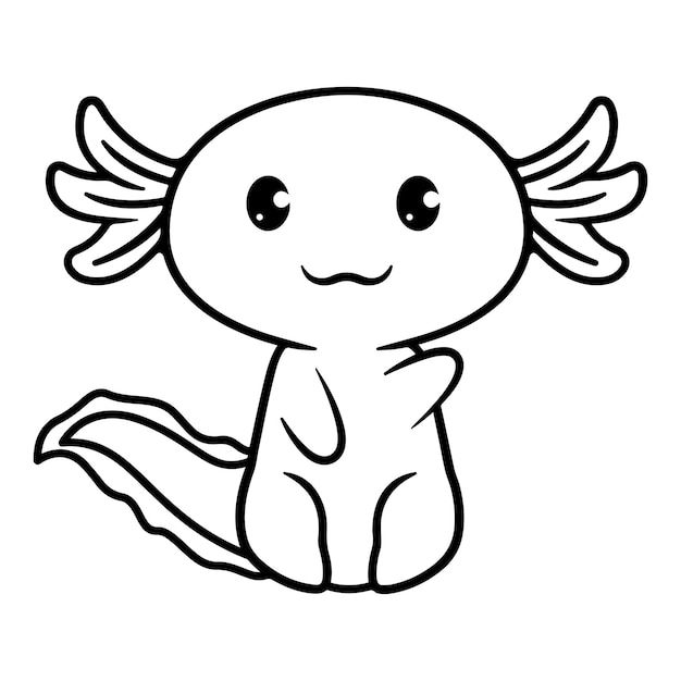 Axolotl Coloring Pages For Kids Vetor Premium Vetor Premium Cute