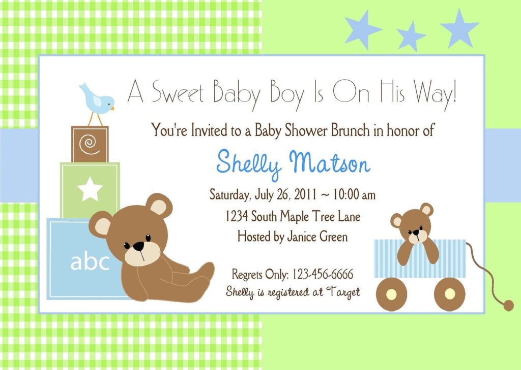 Baby Boy Babyshower Invitation Template