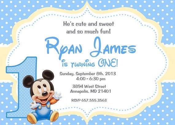 Baby Mickey Invitation Templates