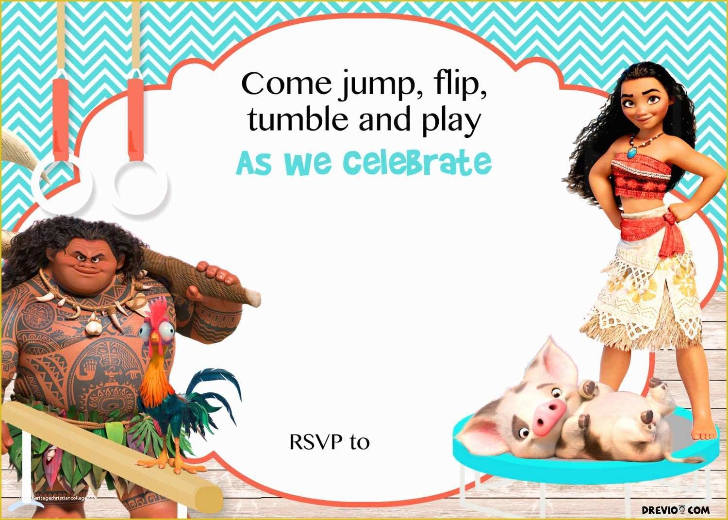 moana birthday invitation template free