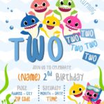 Baby Shark Birthday Invitation Templates Editable With Microsoft Word