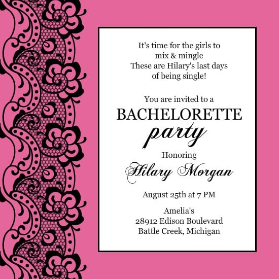 Bachelorette Invitations Templates