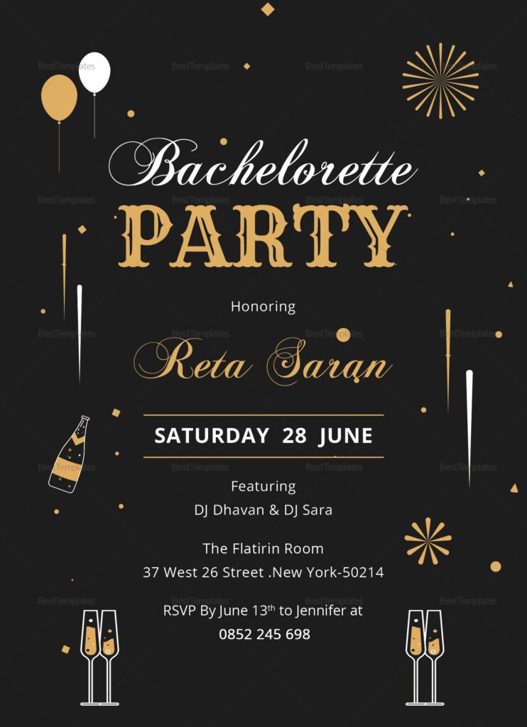 Bachelorette Invite Template Free