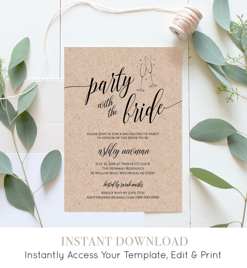 Bachelorette Party Invite Template Free Download