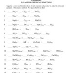 Balancing Chemical Reactions Interactive Worksheet Live Worksheets