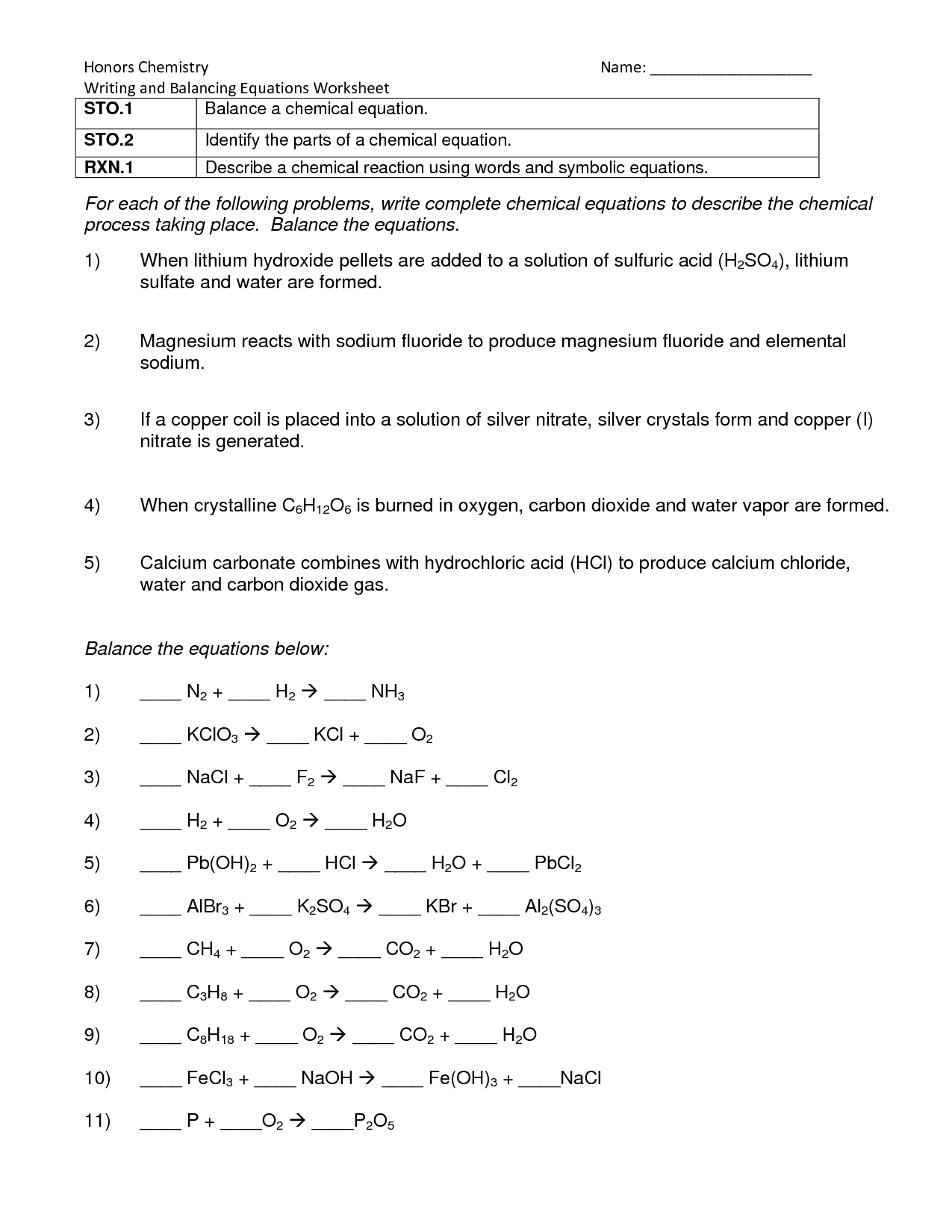 Balancing Equations FREE Printable Worksheets Worksheetfun 