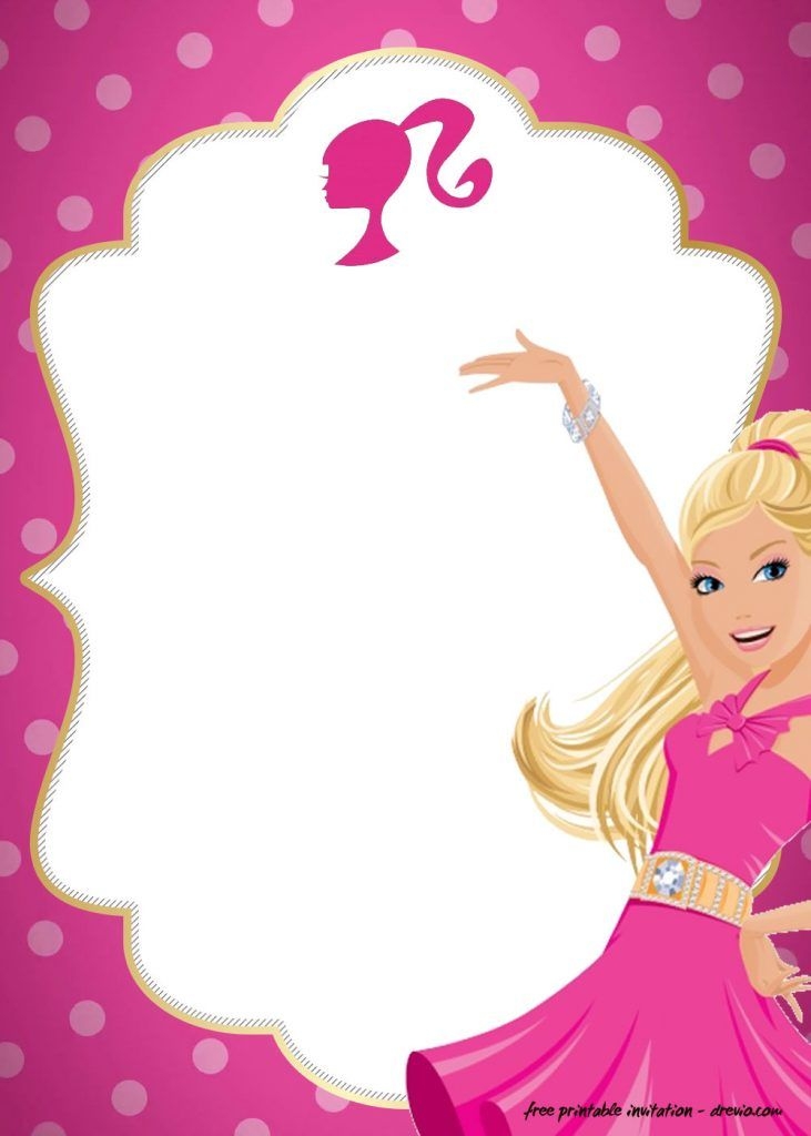 free barbie invitation template