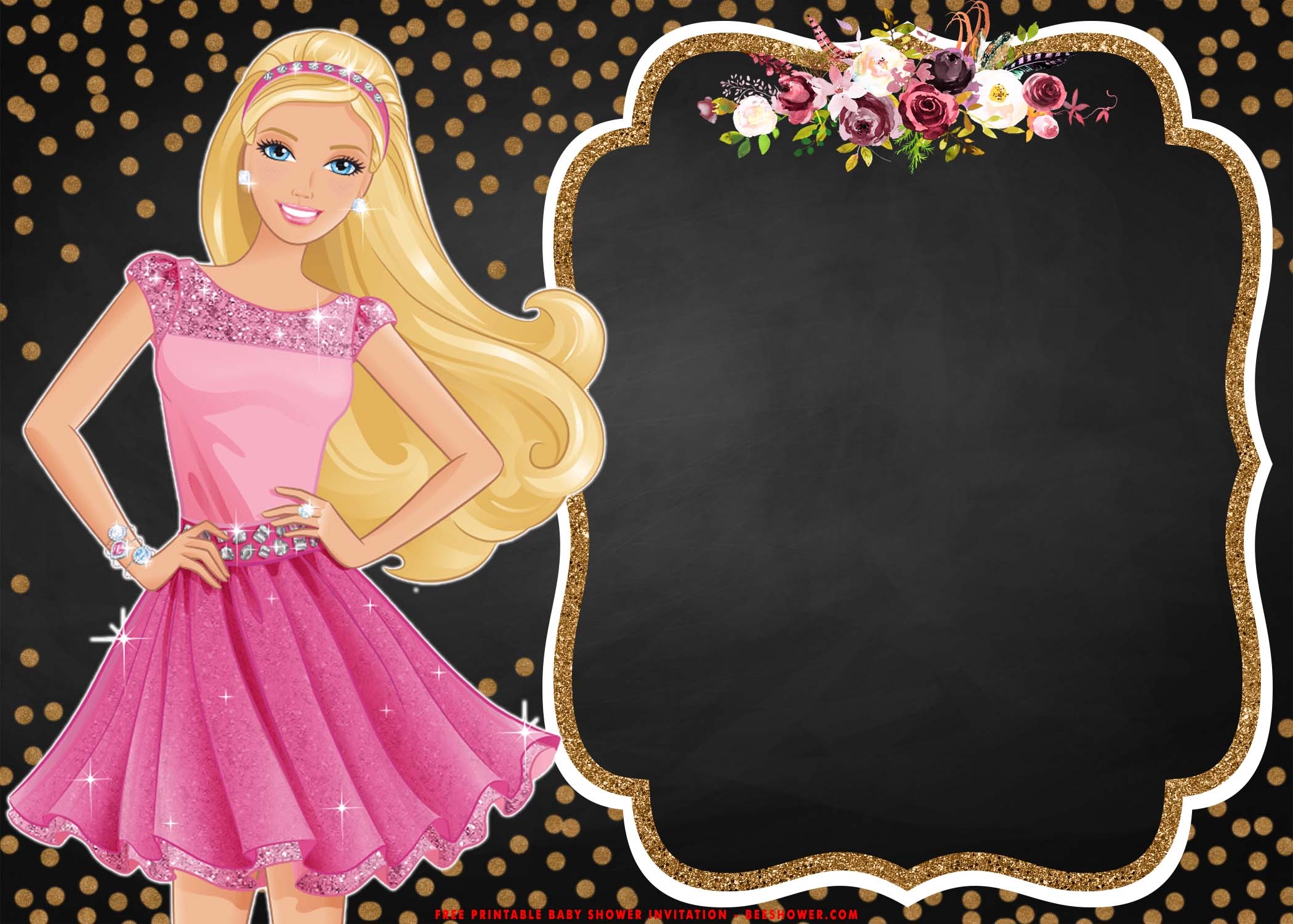 Barbie Invitation Template