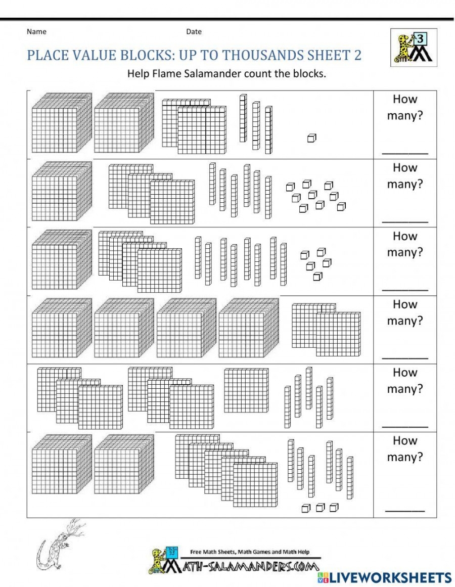 base ten blocks worksheets