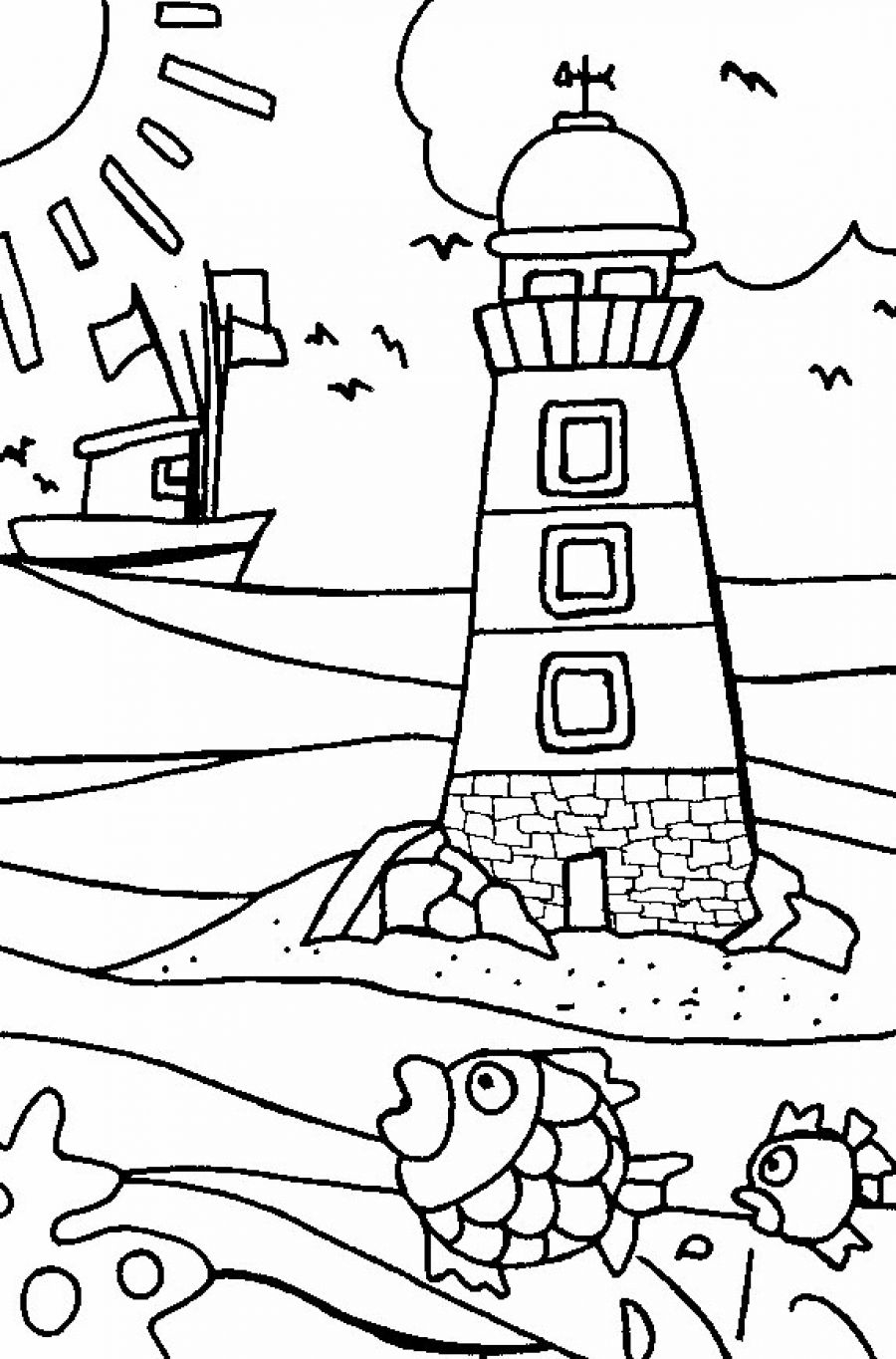 free beach coloring pages