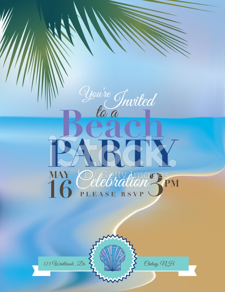 Beach OR Tropical Party Invitation Template Stock Photos FreeImages