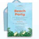 Beach Party Invitation Template In Illustrator Pages Publisher Word