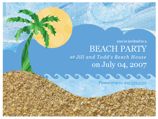 Beach Themed Invitation Template Collection