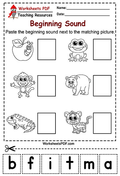 Beginning Sounds Worksheets PDF Free Download