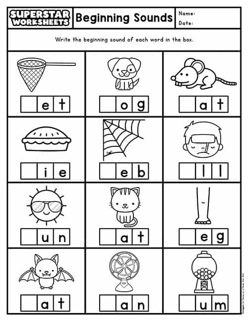 Beginning Sounds Worksheets Superstar Worksheets Worksheets Library