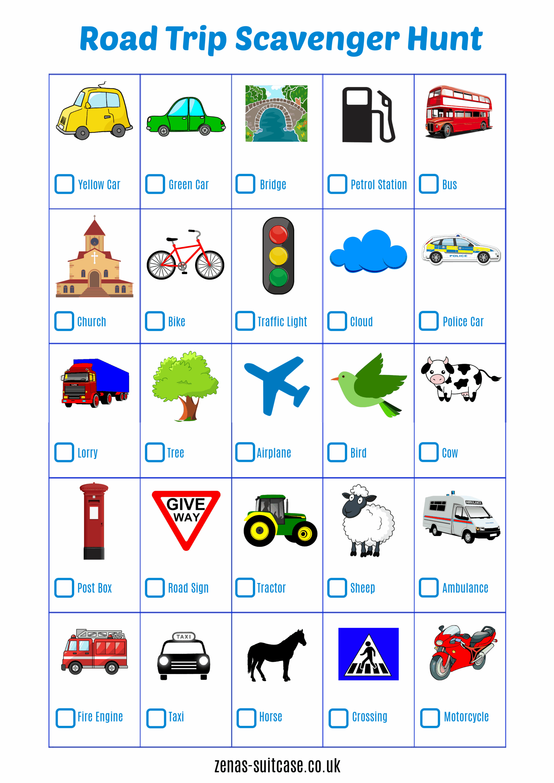 BEST Road Trip Games Activities For Kids FREE Printables Road 