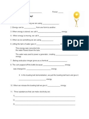 Bill Nye The Science Guy Energy PDF Physics Physical 