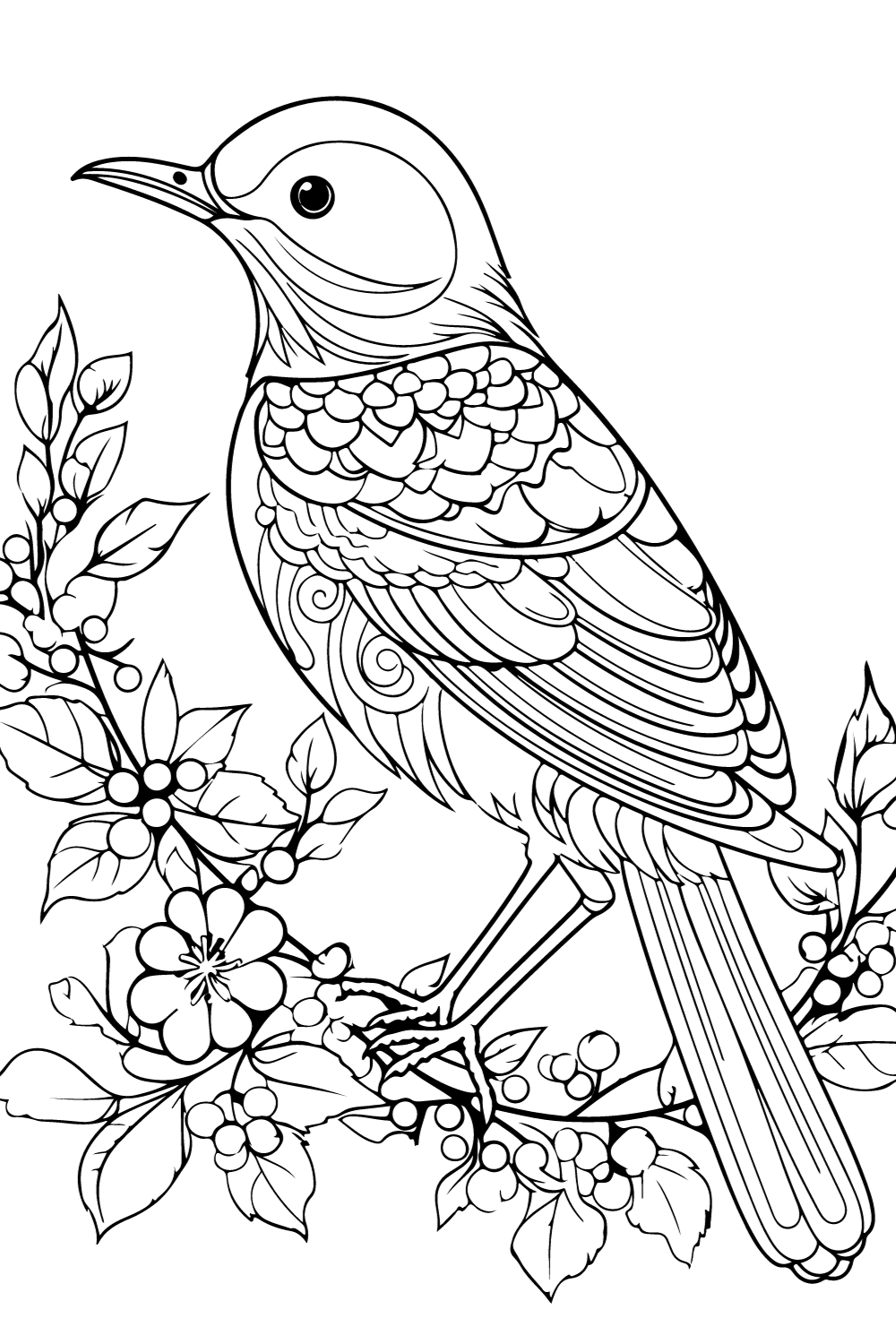 Bird Coloring Book Page