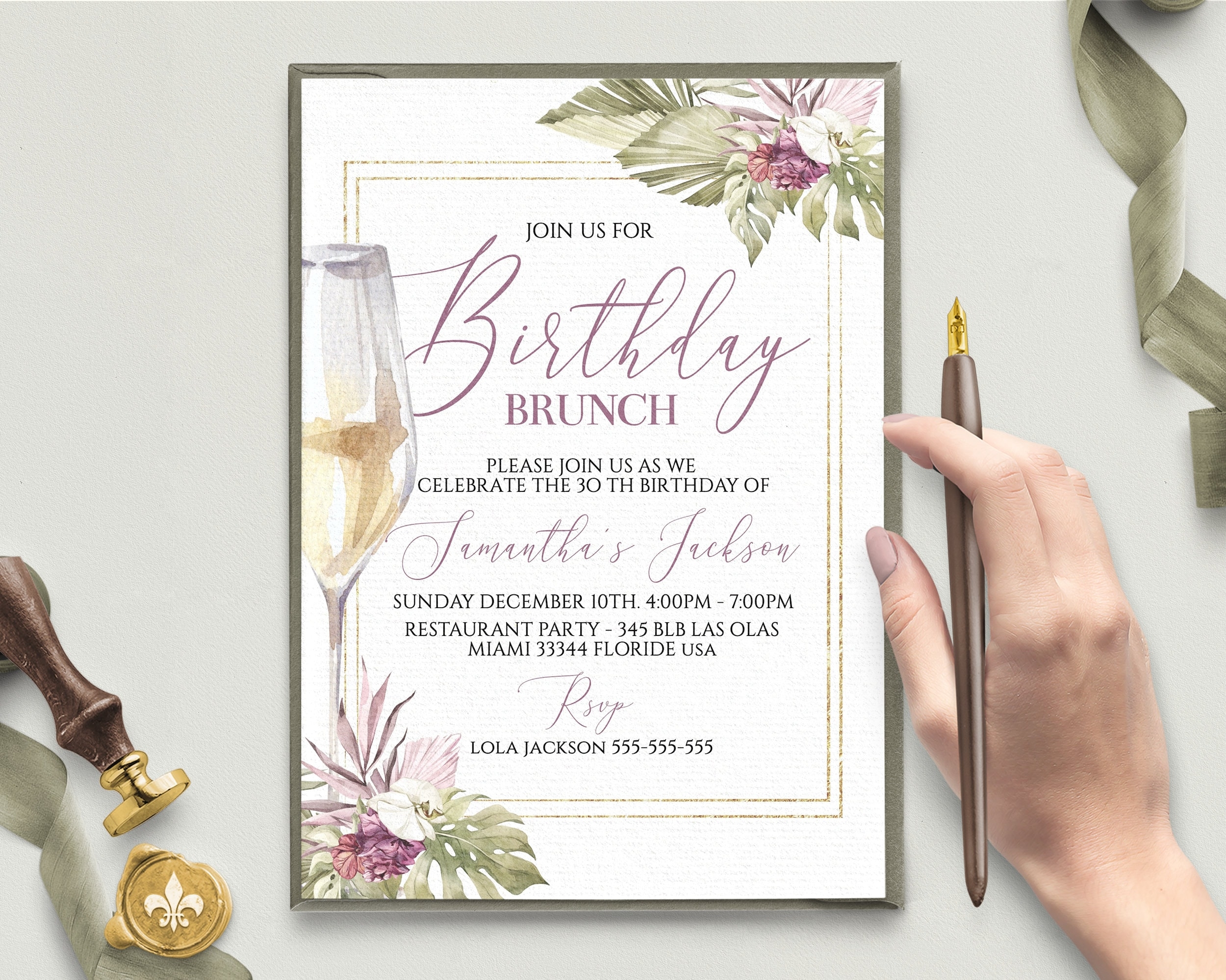 Birthday Brunch Template Invitation Brunch Invitation Brunch Etsy