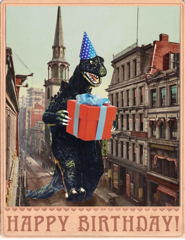 Birthday Card B Movie Poster Birthday Cards Vintage Monster Art 