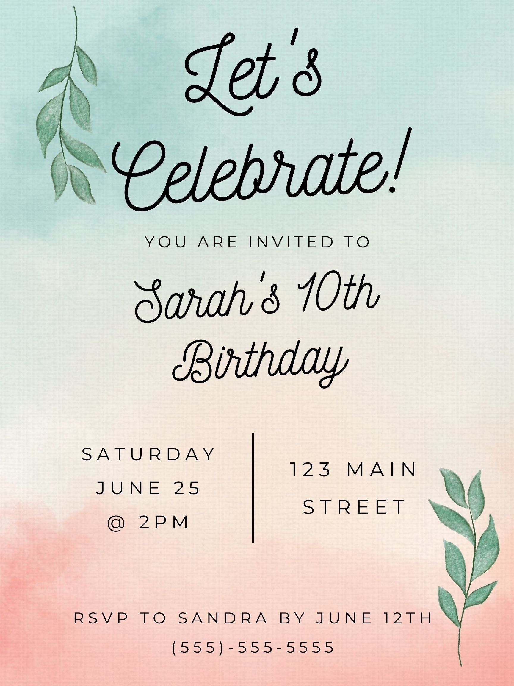 Birthday Invitation Template With Photo Birthday Invitation Template 