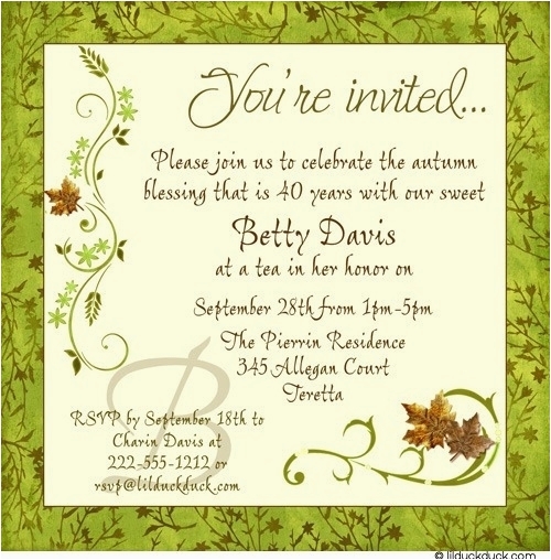Birthday Invitation Text Template