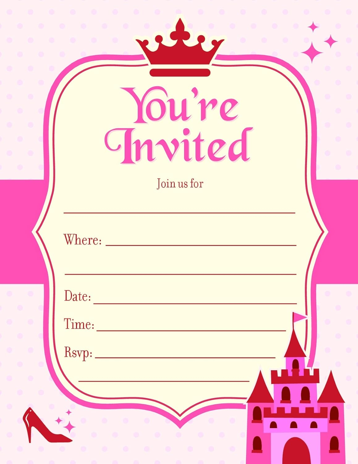 blank birthday party invitation template