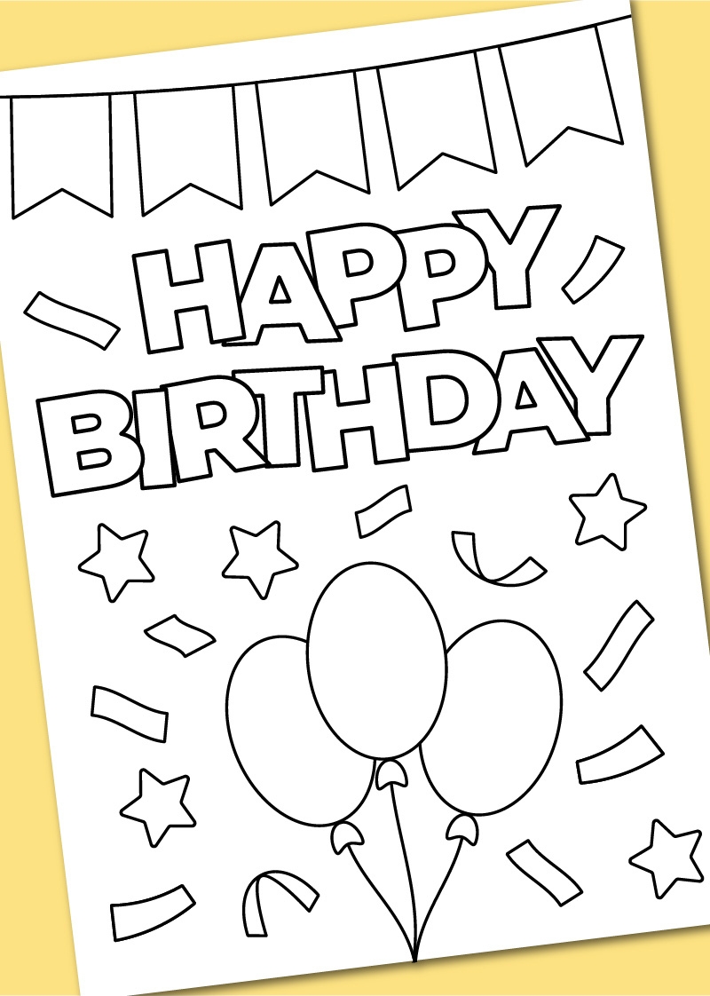 Birthday Wishes Foldable Printable Birthday Cards To Color
