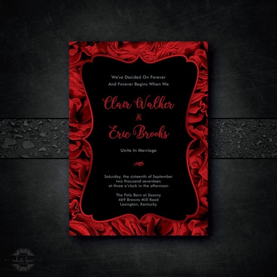 red and black wedding invitation templates