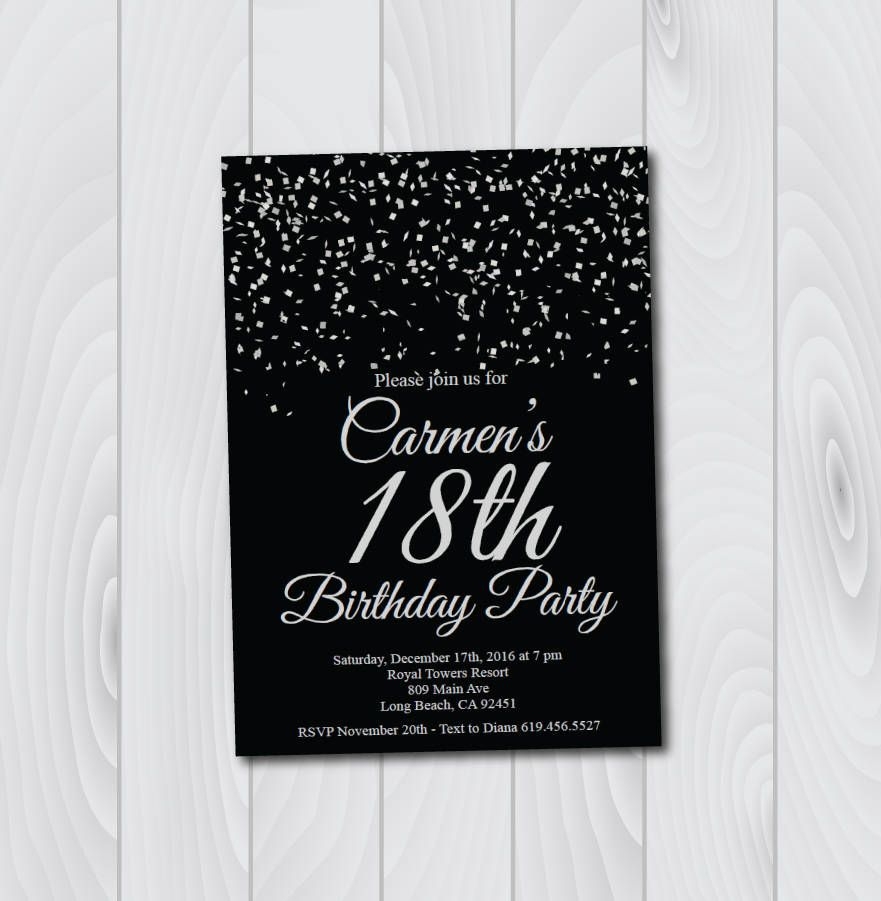 Black And Silver Invitation Templates Free Printable Word Searches