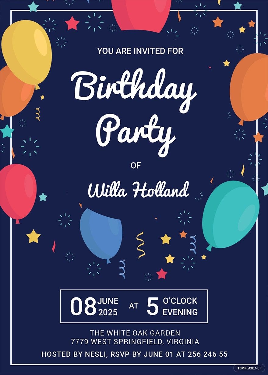 free template birthday invitation