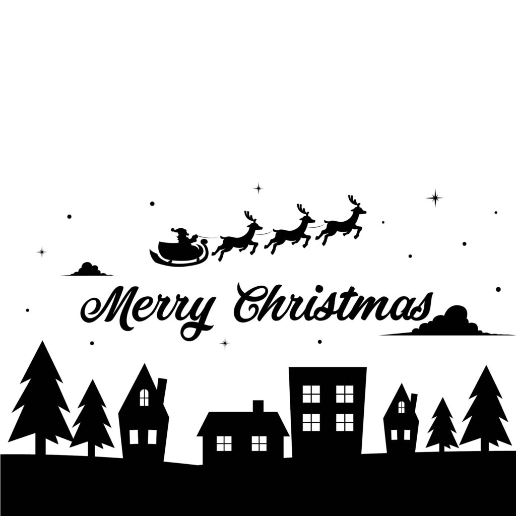 Black And White Christmas Card Templates 6 Free PDF Printables