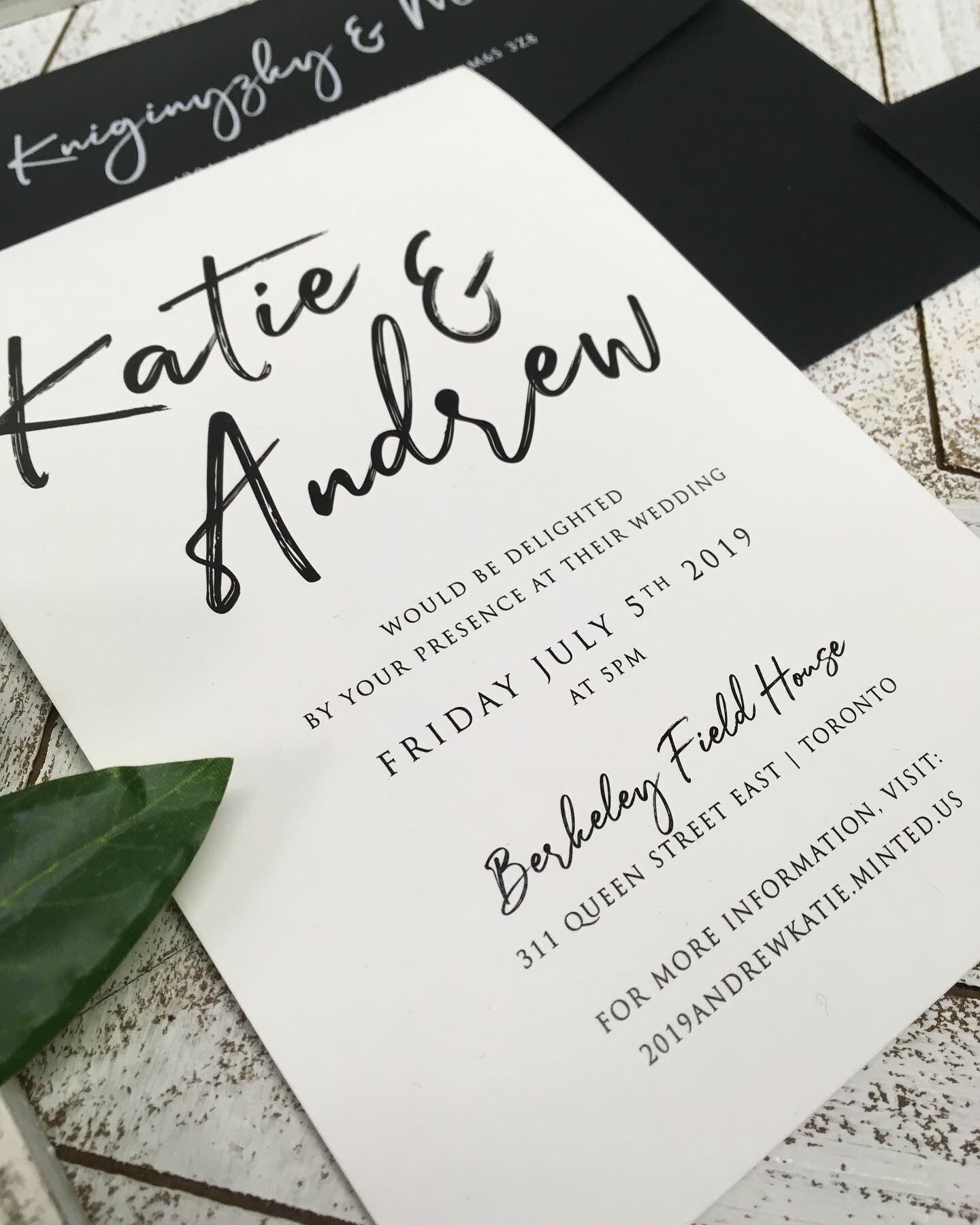 Black And White Modern Wedding Invitation Black Wedding Invitations
