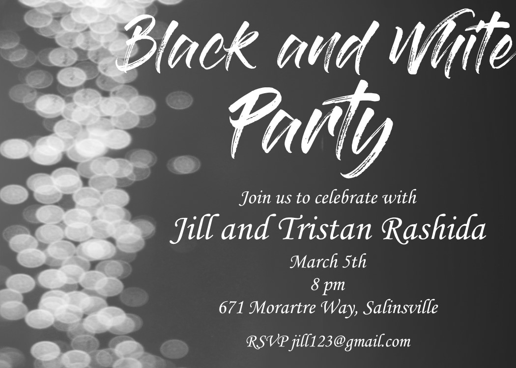 Black And White Party Invitations NEW Selections Summer 2023