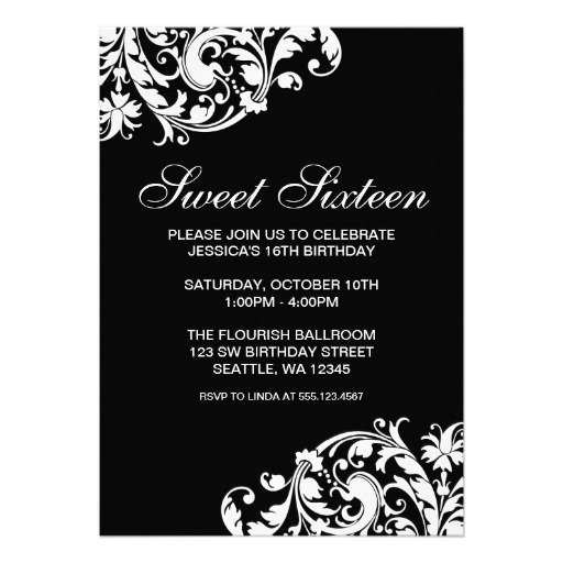 Black And White Party Invitations Templates