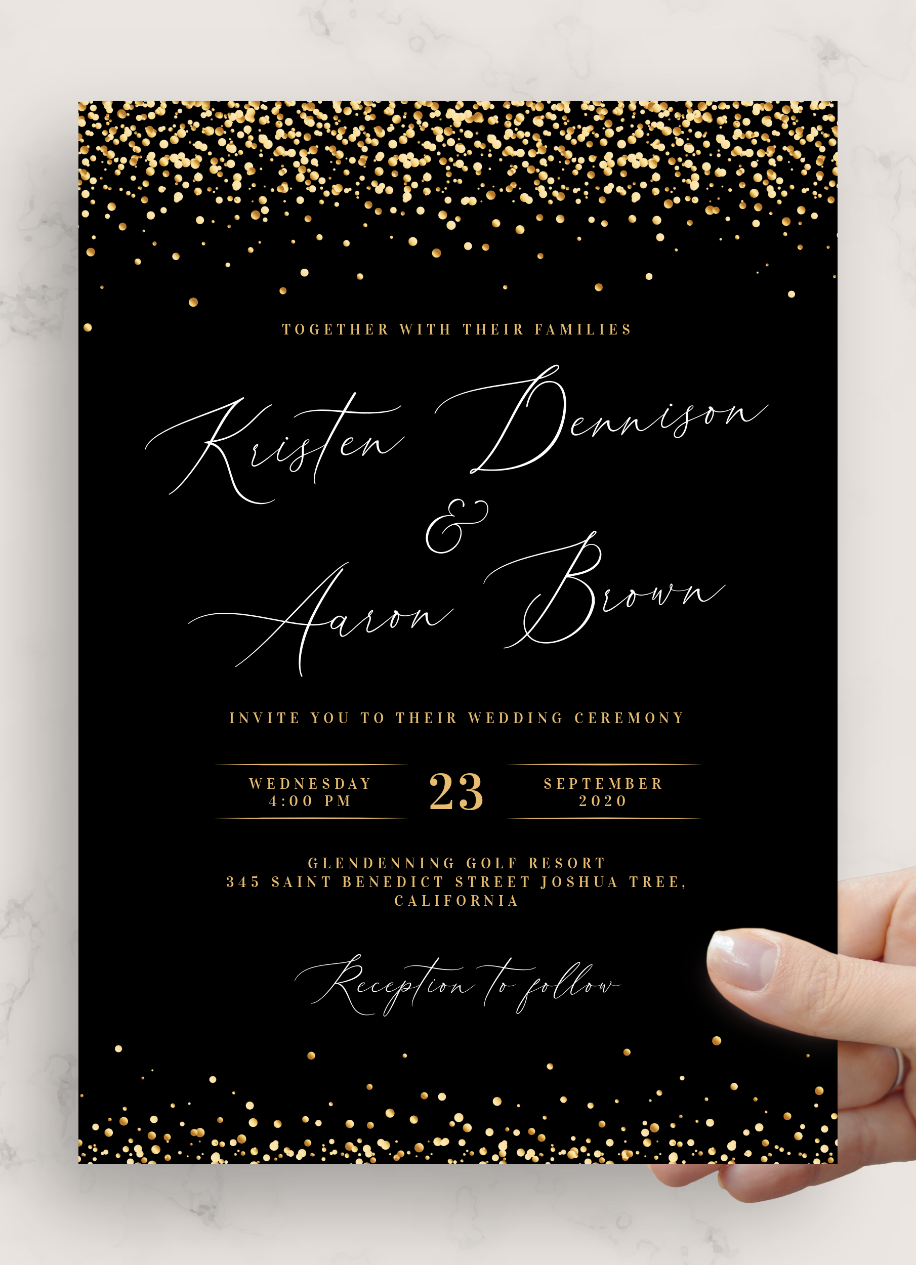 black and white wedding invitations templates