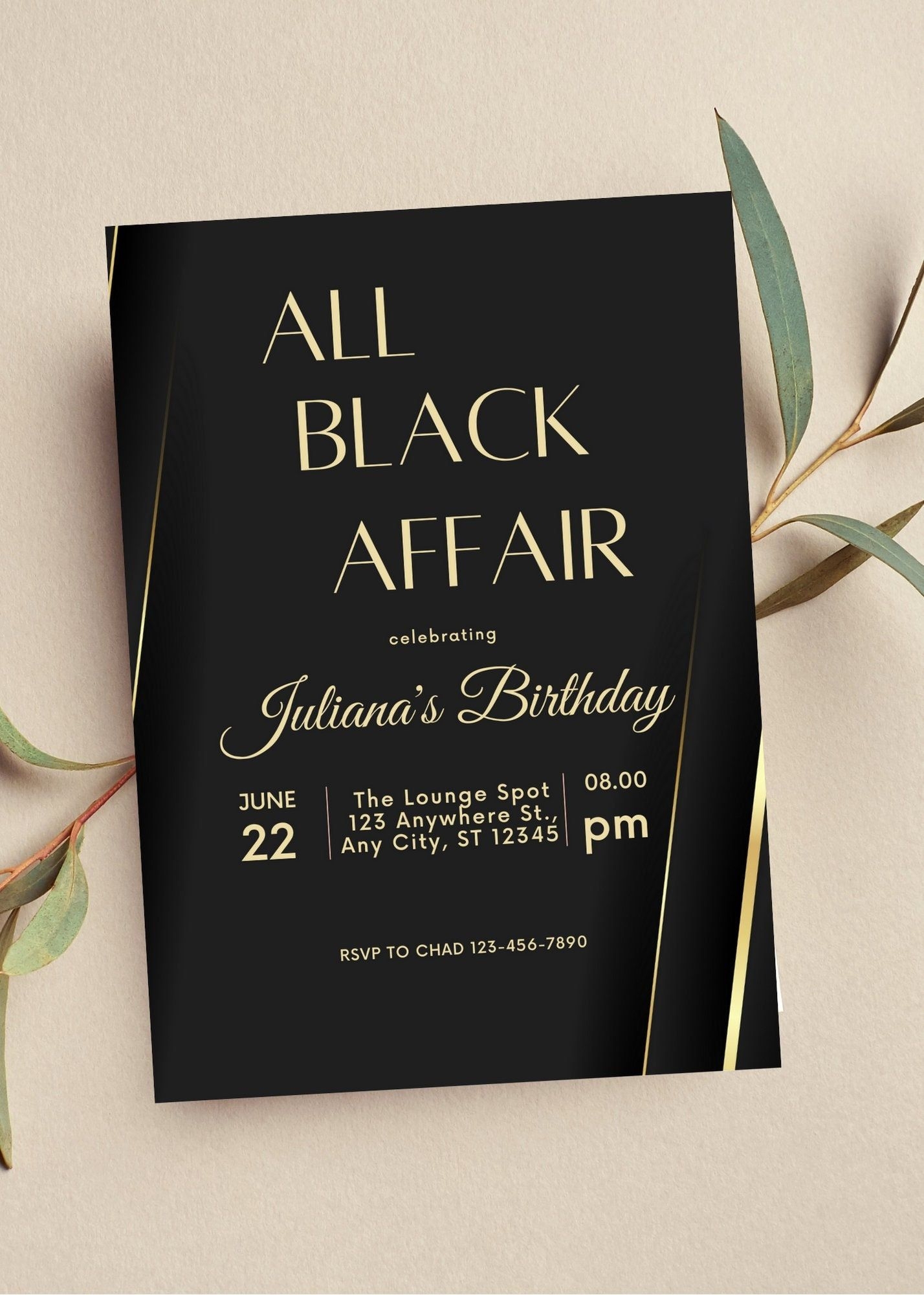 Black Birthday Invitation Template Dev onallcylinders