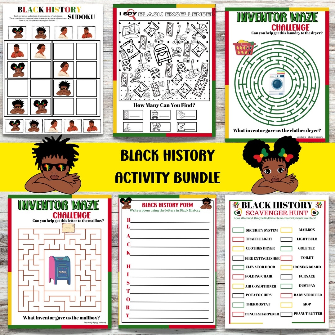 black history month activities for kids printable