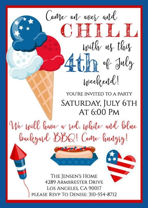 Blank 4Th Of July Invitation Templates Free Printable And Enjoyable 
